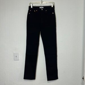Re/Done Black Straight Leg Hi Rise Denim Jeans Size 26
